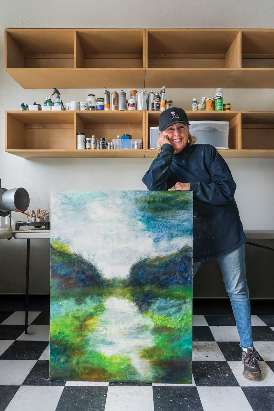 Allison Shadday with her art